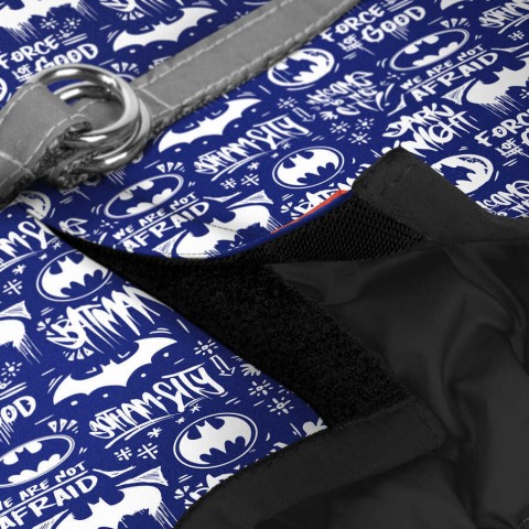 1012-4001 WAUDOG Clothes soft dog harness with QR passport, "Batman blue white" design, S2, B 46-50 cm, C 43-45 cm
