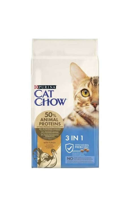 3 In 1 Hindili Preobiyotikli Yetişkin Kedi Maması 15 Kg