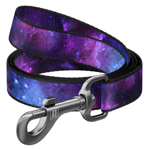 4901-0148 WAUDOG Nylon dog leash with QR-passport, "NASA21" design, S, W 15 mm, L 122 cm