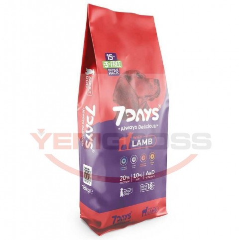 7 Days Kuzu Etli Yetişkin Köpek Maması 18 Kg