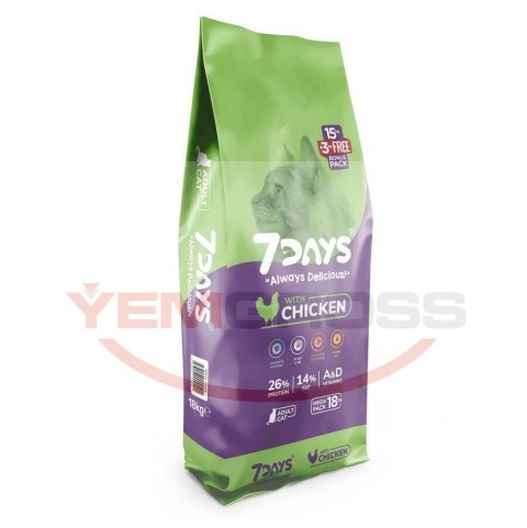 7 Days Tavuk Etli Yetişkin Kedi Maması 18 Kg