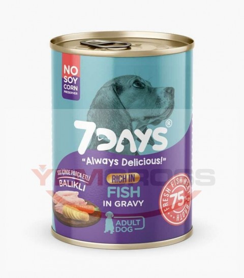 7 Days Taze Balık Etli Yetişkin Köpek Maması 415 Gram