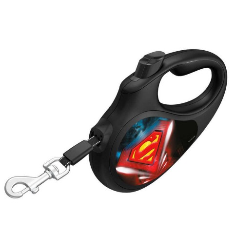 8123-1012-01 WAUDOG R-leash retracteble dog leash, "Superman logo" design, reflective tape, XS, up to 12 kg, 3 m black