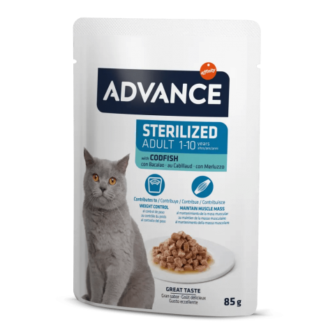 Advance Cat Sterilized Morina Balıklı Kısır Kedi Yaş Maması 85 Gr
