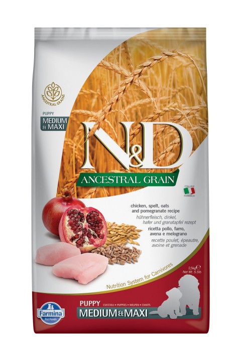 Nd Az Tahıllı Tavuk & Nar Puppy Med&Maxi Köpek Maması - 2.5 Kg