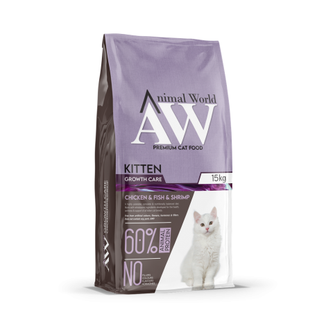 Animal World Kitten Tavuk Balık ve Karidesli Yavru Kedi Maması 15 Kg.