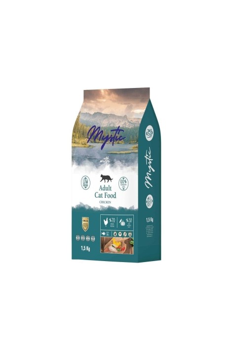 Mystic Az Tahıl Yetiş. Kedi Maması Tavuklu 1,5 Kg