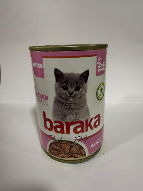 BARAKA YAVRU TAVUK ETLİ KEDİ KONSERVE 410 GR