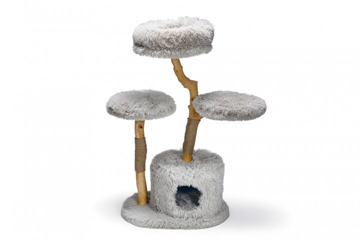 Beeztees DBL Kedi Tırmalama ve Oyun Evi, Doğal, 60x45x100cm