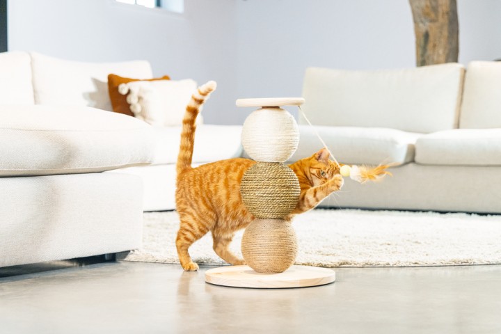 Beeztees DBL Kedi Tırmalama ve Oyuncağı, 34x34x47,5cm