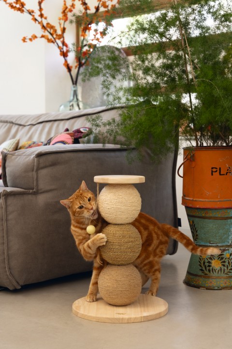 Beeztees DBL Kedi Tırmalama ve Oyuncağı, 34x34x47,5cm