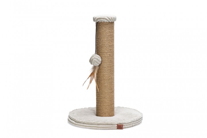 Beeztees DBL Kedi Tırmalama ve Oyuncağı, Açık Gri, 35x35x50cm