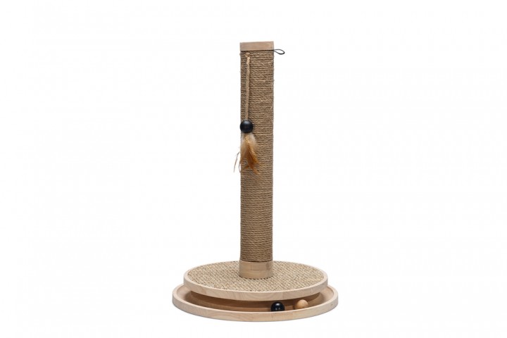 Beeztees DBL Kedi Tırmalama ve Oyuncağı, Kahverengi, 39,5x39,5x62cm