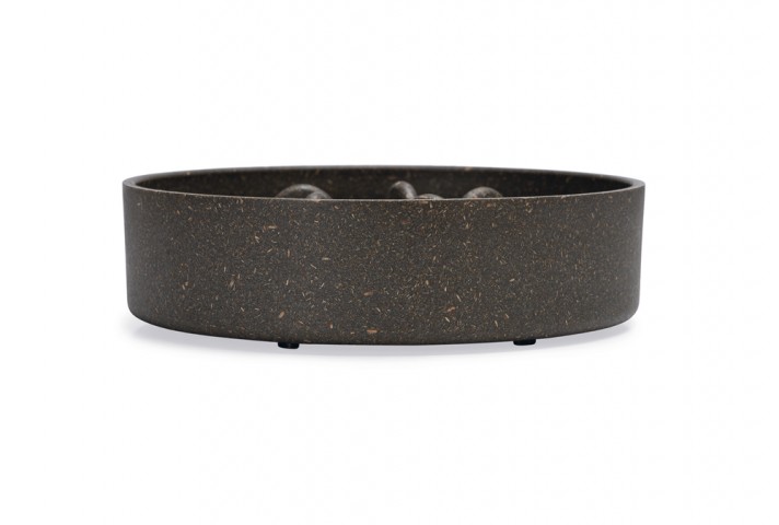 Beeztees DBL Köpek Yavaş Besleme Mama Kabı, Bambu, Antrasit, 17cm, 800ml