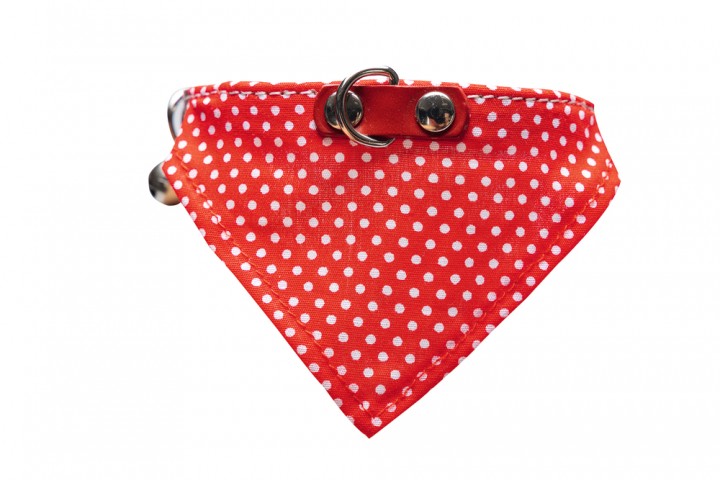 Beeztees Kedi Boyun Tasması, Bandanalı, Zilli, Kırmızı, 24-29cm