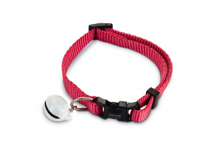 Beeztees Kedi Boyun Tasması, Zilli, Pembe, 20-30cm