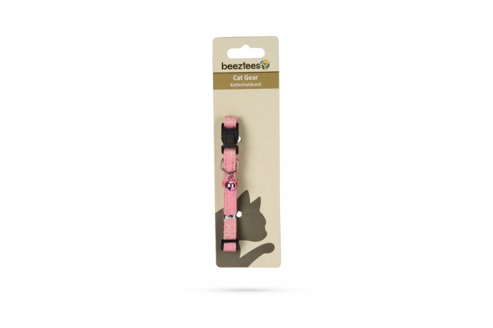 Beeztees Kedi Boyun Tasması, Zilli, Pembe, 23-32cm