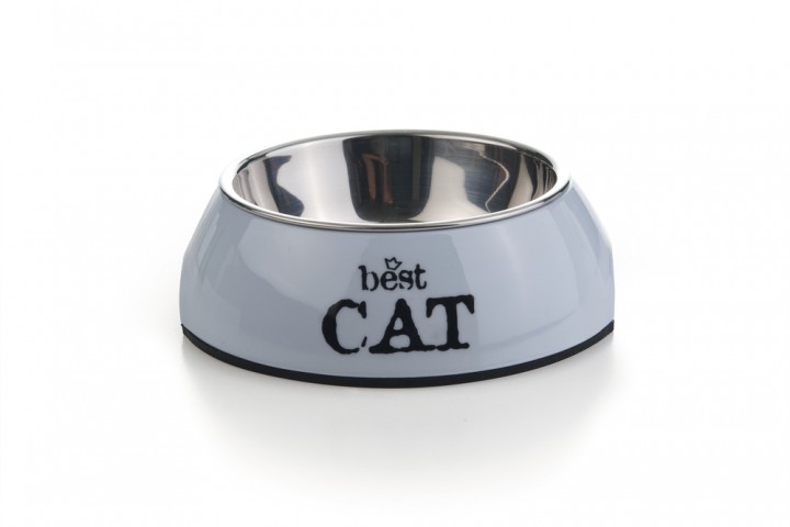 Beeztees Kedi Mama Su Kabı, Paslanmaz Çelik, Gri, 14cmx4,5cm, 160ml