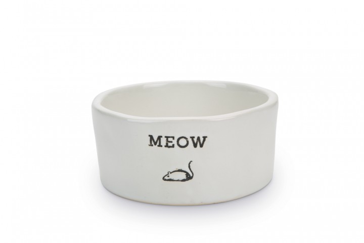 Beeztees Kedi Mama Su Kabı, Porselen, Beyaz, 11,5cm, 330ml