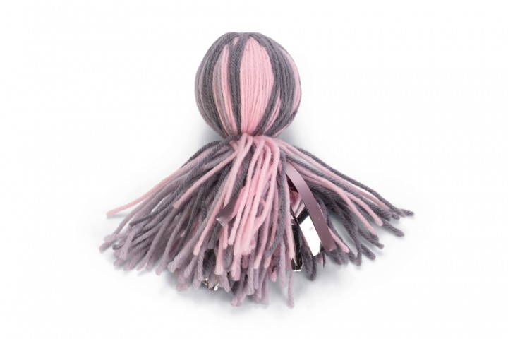 Beeztees Kedi Oyuncağı, Ahtapot, Yün ve Kurdela, Pembe ve Gri, 15x5x5cm