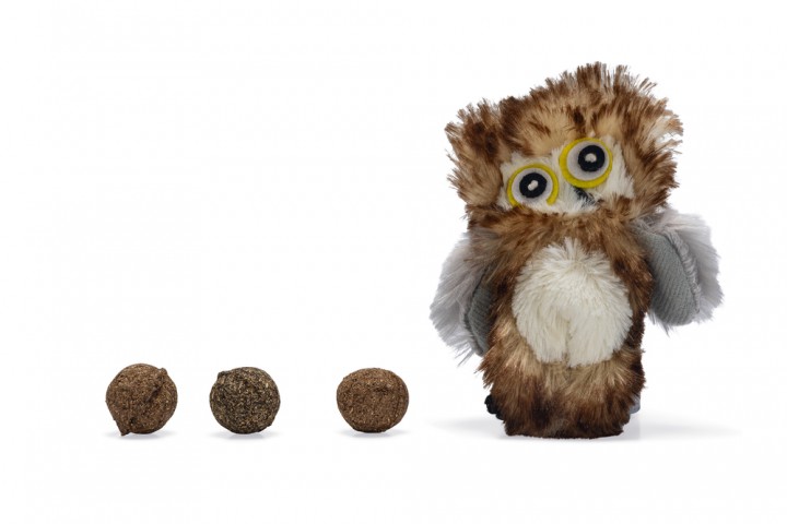 Beeztees Kedi Oyuncağı, Baykuş, Peluş, 3 Kediotu Topu, 9,5cm