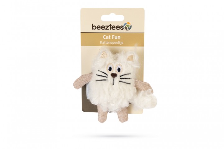 Beeztees Kedi Oyuncağı, Kedi, Peluş, Beyaz, 15x10x3cm