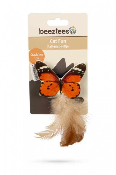Beeztees Kedi Oyuncağı, Kelebek, Tüylü, 8x16x2cm