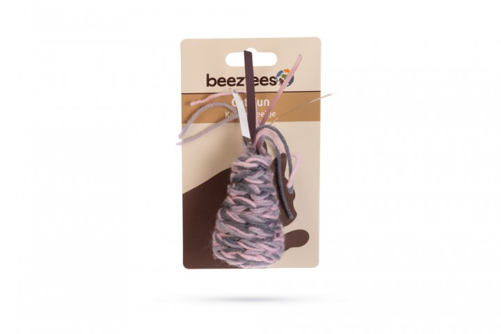 Beeztees Kedi Oyuncağı, Koni, Yün ve Kurdela, Pembe ve Gri, 7x4x3cm