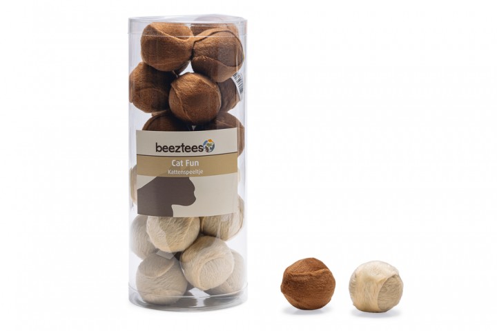 Beeztees Kedi Oyuncağı, Top, Peluş, Çeşitli Renklerde, 4cm