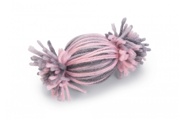Beeztees Kedi Oyuncağı, Top, Yün, Pembe ve Gri, 10x5x5cm