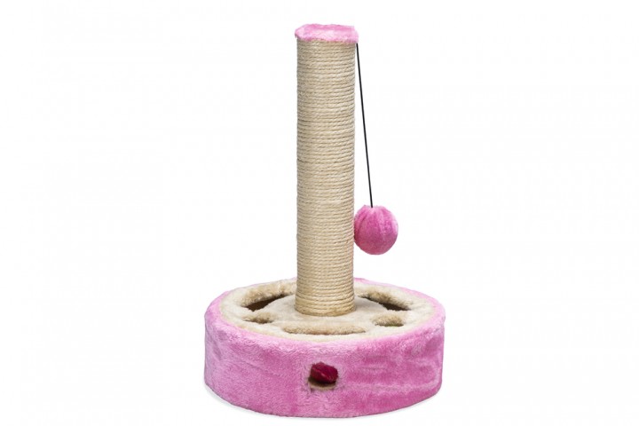 Beeztees Kedi Tırmalama ve Oyuncağı, Pembe, 27x27x40cm