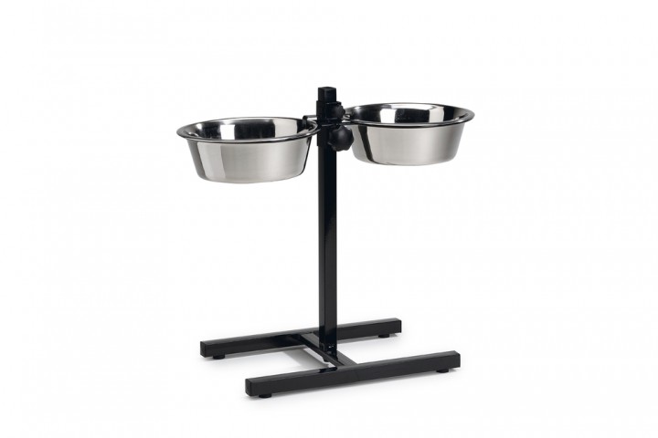 Beeztees Köpek İkili Mama Su Kabı, Ayaklı, Paslamaz Çelik, 25cm, 2x2,5L