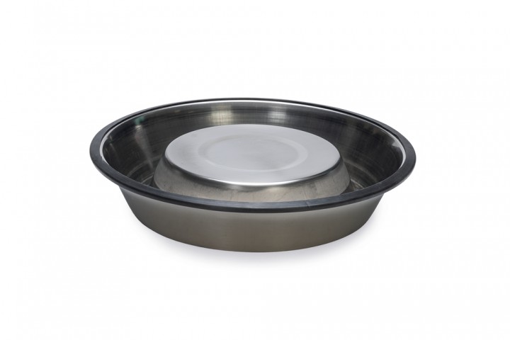Beeztees Köpek Mama Su Kabı, Paslanmaz Çelik, Kaymaz, 22cm, 1,6L
