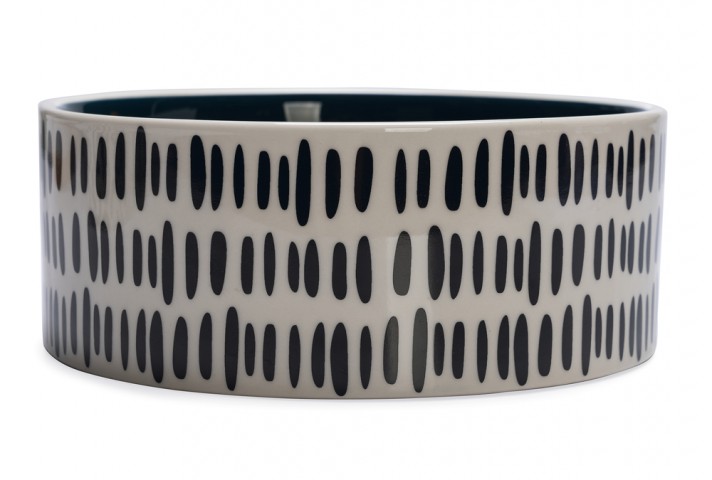 Beeztees Köpek Mama Su Kabı, Seramik, Yeşil Beyaz, 18cm, 1200ml