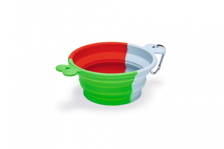 Beeztees Köpek Mama ve Su Kabı, Teleskopik, Yeşil, Silikon, 15,5cm, 750ml