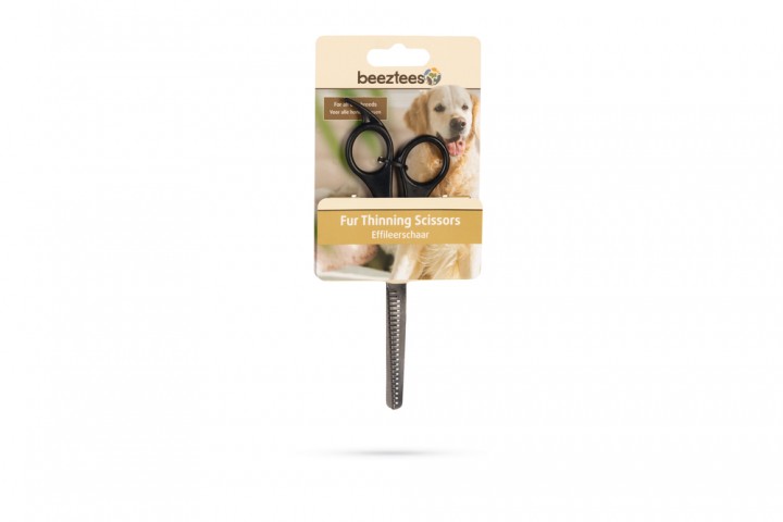 Beeztees Köpek Tüy İnceltme Makası, Siyah, 17cm, 17x6x1cm