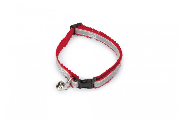 Beeztees Kedi Boyun Tasması, Fosforlu Gri Beyaz, 24,5-29,5cm