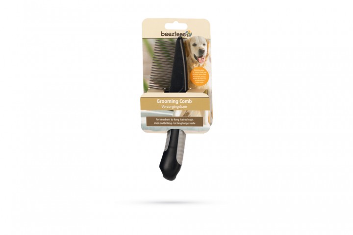 Beeztees Tüy Dökme Dönemi Köpek Tarağı, L, Siyah Gri, 21cm, 21x5,5x3cm