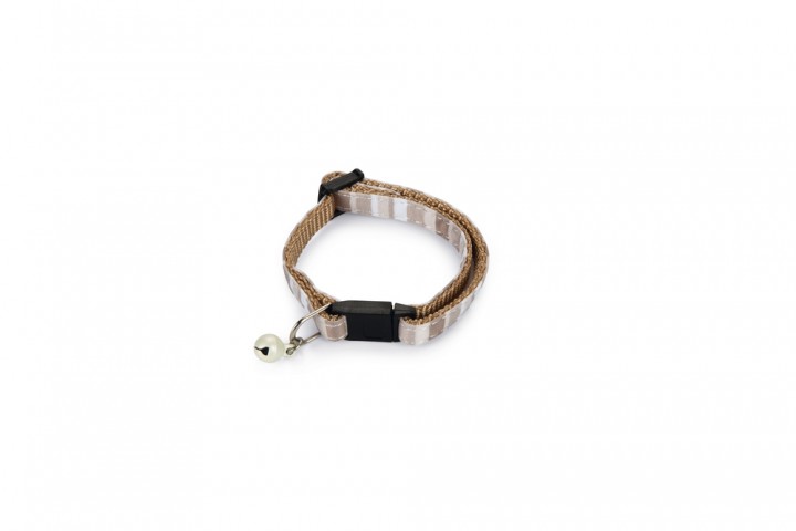 Beeztees Yavru Kedi Boyun Tasması, Zilli, Bej, 16-32cm
