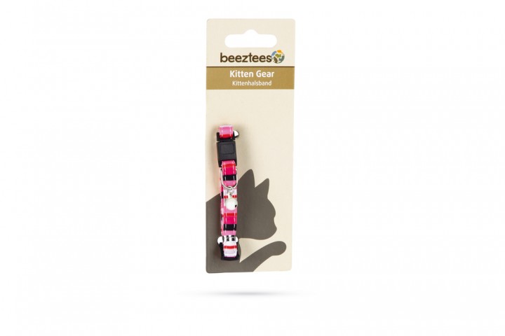 Beeztees Yavru Kedi Boyun Tasması, Zilli, Pembe, 16-32cm