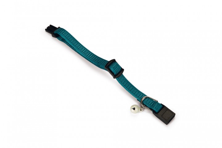 Beeztees Yavru Kedi Boyun Tasması, Zilli, Yeşil, 15-22cm