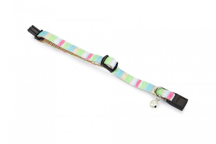 Beeztees Yavru Kedi Boyun Tasması, Zilli, Yeşil, 16-32cm