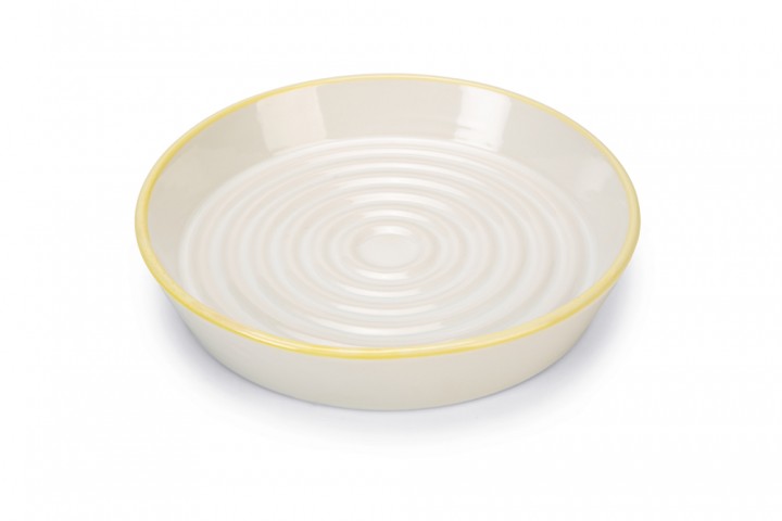 Beeztees Yavru Kedi Mama Su Kabı, Seramik, Gri Sarı, 17,5cmx3,5cm