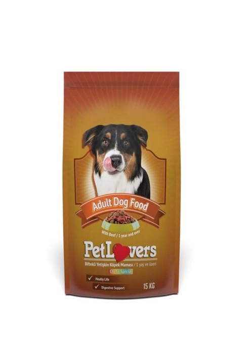 PET LOVERS BİFTEKLİ YETİŞKİN KÖPEK MAMASI - 15 KG