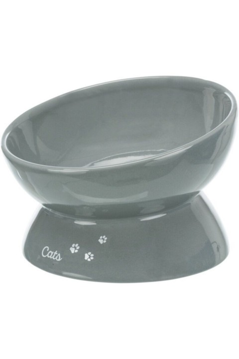 Trixie Büyük Kedi Seramik Mama ve Su Kabı 0,35Lt 17cm Gri