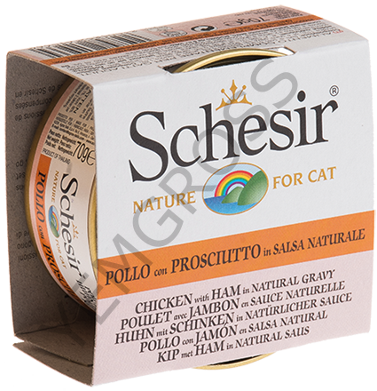 Schesir Broth Naturel Tavuklu-Karideslı Kedi Konserve 70 Gr