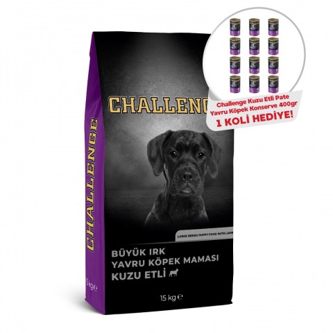 Challenge Kuzu Etli Büyük Irk Yavru Köpek Maması 15 Kg
