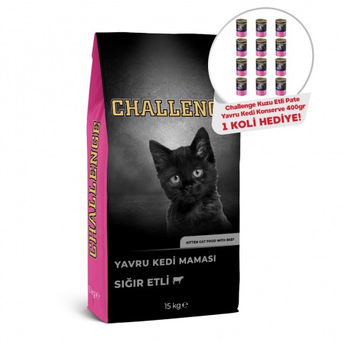 Challenge Sığır Etli Yavru Kedi Maması 15 Kg