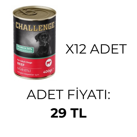 Challenge Sığır Etli Yetişkin Köpek Konservesi 400 gr