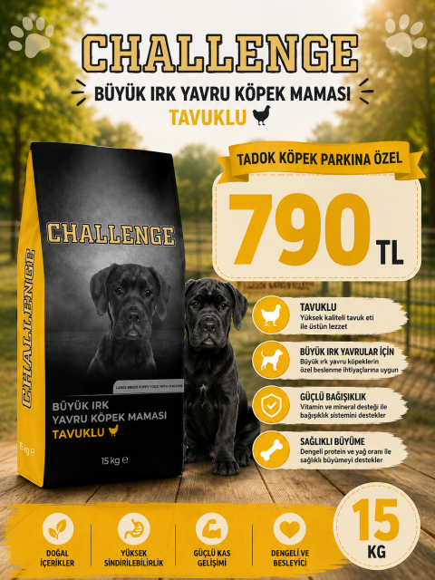 Challenge Tavuklu Büyük Irk Yavru Köpek Maması 15 Kg